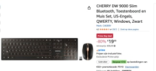 CHERRY DW 9000 Slim Bluetooth, Toestenboord en Muis voor €19,99 met Amazon prime