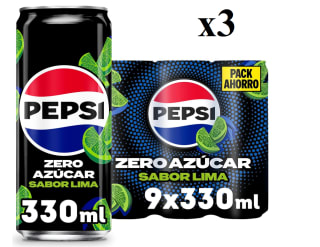 3 Pack de 9 Latas de Pepsi Zero Lima Bebida de cola 330 ml por 13.18€