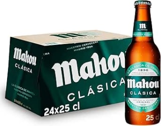 Mahou Clásica, Pack 24 Botellas x 25cl, Cerveza Dorada Lager por 8.65€