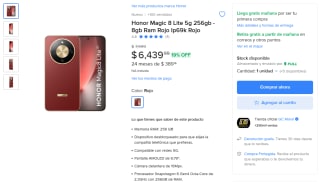 Honor Magic 8 Lite 5G 256GB por $6,640 | Mercado Libre