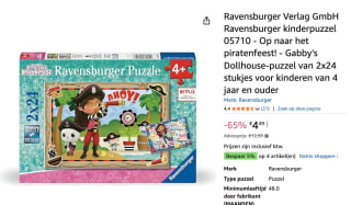 Ravensburger Gabby's Poppenhuis Legpuzzel voor €4,49 bij Amazon