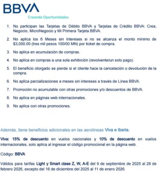 15% de ahorro en Vuelos y 6 MSI | BBVA Modo Avión