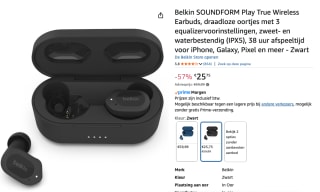 Belkin SoundForm Play oordopjes voor €25,75 bij Amazon