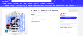 PC Gaming CSL Computer M12120H - AMD Ryzen 7 9800X3D à 2.619€
