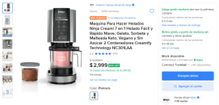 Máquina de Helados Ninja Creami por $2,999 | Mercado Libre