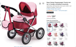 Bayer Design Trendy Poppenwagen voor €29,98 bij Amazon
