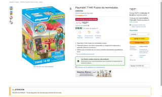 Playmobil 71445 Puesto de Mermeladas por $108 | Oferta Amazon