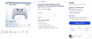 Control inalámbrico DualSense Edición Limitada Lisa para PS5 por $1,699 en Coppel
