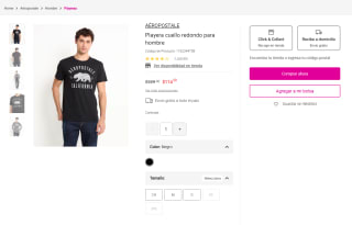Playera AÉROPOSTALE cuello redondo por $114 | Liverpool