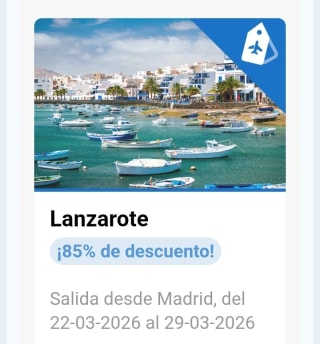 Vuelos a Lanzarote desde 102€ ida/vuelta.