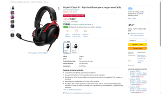 Audífonos HyperX Cloud III por $851 | Descuento Amazon