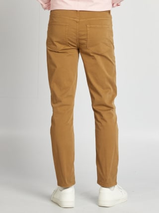 Chino slim 5 poches - L32 - Marron pour 6,00€ chez Kiabi
