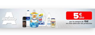 -5€ de Descuento directo por compra de 15€ en Carrefour.