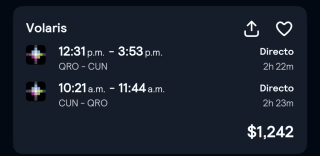 Vuelo Redondo Querátaro a Cancún $1,242 | Skyscanner