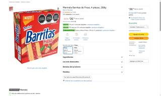 Marinela Barritas de Fresa 4 pzs por $23 | Oferta Amazon