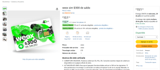 Chip SIM weex LTE con 5G por $151 | Oferta Amazon