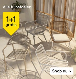 1+1 gratis op tuinstoelen bij Leen Bakker + 10% extra korting