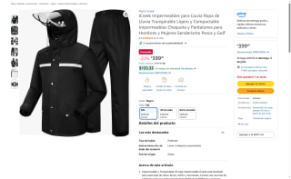 Kit Impermeable para Lluvia Chaqueta y Pantalón por $400 | Amazon