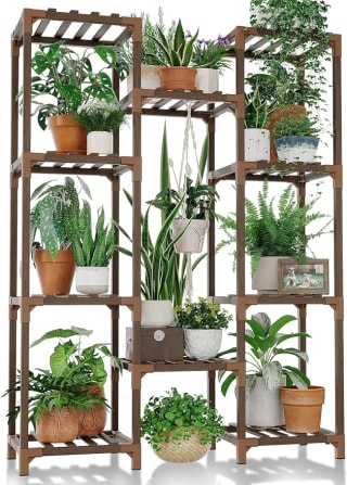 Bamworld Soporte para plantas (Armario colgante - 10 macetas) por 19,72€ en Amazon
