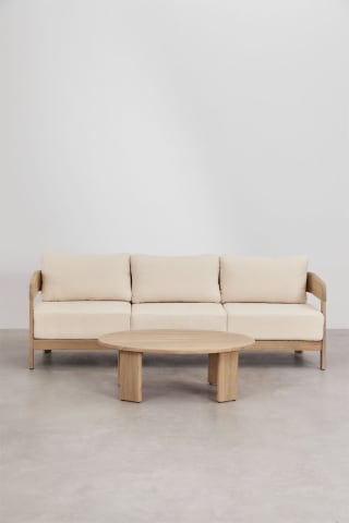 Conjunto jardín con sofá 3 plazas y mesa centro en madera de acacia Uleno por 492.96€