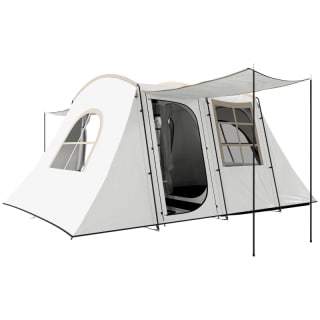 Outsunny 3-4 Man Tunnel Tent with Sewn in Floor, 3000mm Waterproof, Khaki