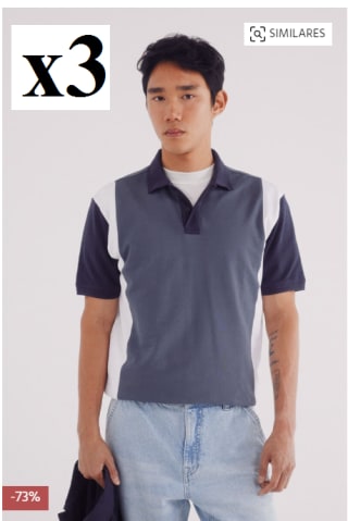 3 Polos piqué a rayas verticales regular fit por 15.98€