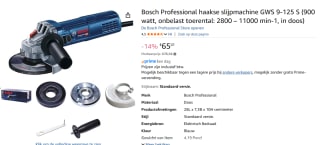 Bosch Professional GWS 9-125 S Haakse slijper voor €65,01 bij Amazon