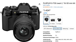 Fujifilm X-T50 + XF16-50 Black voor €1.424 bij Amazon