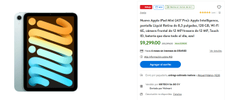 iPad Mini 8.3" 128GB $8,799 | Oferta Walmart
