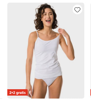 2+2 gratis op dameshemden bij HEMA