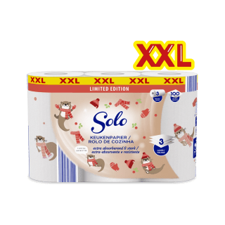 SOLO 3-laags keukenpapier (3 rollen, 300 vellen) voor €2,99 bij Aldi