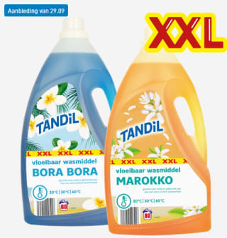 Tandil Vloeibaar wasmiddel 80 wasbeurten. voor €6,99 bij de Aldi