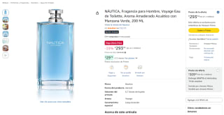 Nautica Voyage Eau de Toilette (200ml) por $294 en Amazon