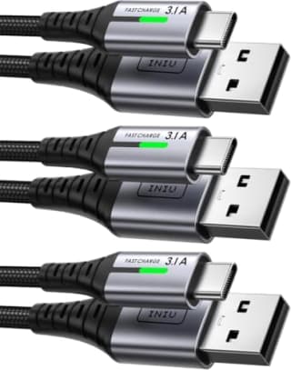INIU Cable USB A a USB C (pack 3: 2m+2m+0,5m) por 6.62€ en Amazon