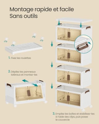 SONGMICS Boîte de rangement empilable 4 x 45 L pour 55,99€ chez Songmics