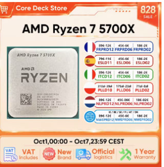 AMD Ryzen 7 9700X (4,6 GHz, 8-core) voor €132,99 bij AliExpress