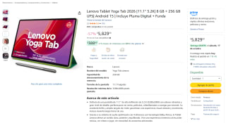 Lenovo Tablet Yoga Tab 2026 por $5,829 en Amazon