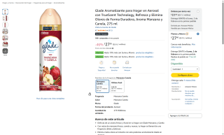 Glade Aromatizante Aerosol Manzana Canela Nueces 275ml por $31 | Amazon