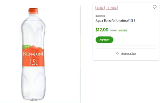 Agua Bonafont Natural 1.5L por $10 | Descuento Bodega Aurrera