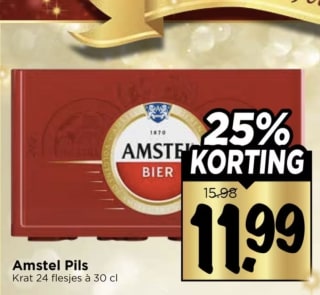 Krat Amstel bier voor €11,99 bij Vomar