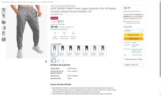 Pantalones Jogger Slim Fit SHVE SHENDY VENDY 124 por $212 | Amazon