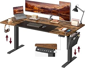 SONGMICS Elektrisch in hoogte verstelbaar bureau, 160 x 70 x (72-120) cm, voor €84,99