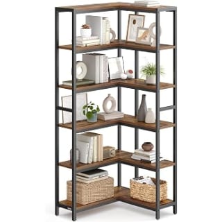 Tribesigns Bibliothèque d'angle 7 niveaux (60×60×200 cm) pour 65,99€ chez Amazon