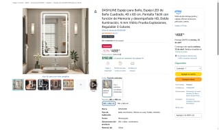 Espejo DASHLINE 60x40 cm con LED por $488 | Oferta Amazon