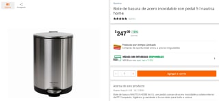 Bote de Basura Nautica Home 5L por $247 en The Home Depot México