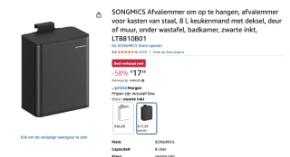SONGMICS Afvalbak met deksel voor €17,39 bij Amazon