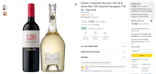 Pack Fantini I Calalenta Pecorino y Santa Rita 120 Cabernet Sauvignon por $180