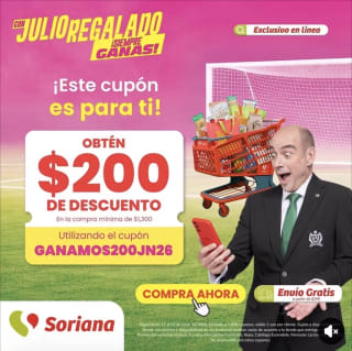 Cupón Soriana: $200 de Descuento