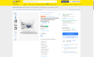 Almohada Spring Air Ortopédica por $235 | Oferta Mercado Libre