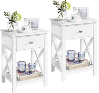 Juego de 2 mesitas de Noche con 1 cajón y Almacenamiento Abierto por 68,39€